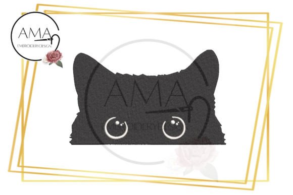 Black Cat Head with Sparkling Eyes