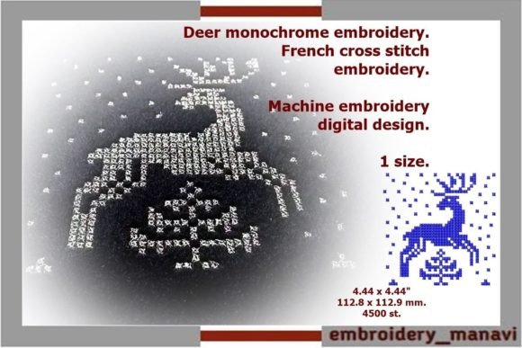 Deer French Cross Stitch