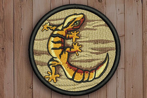 Gecko Embroidery Design