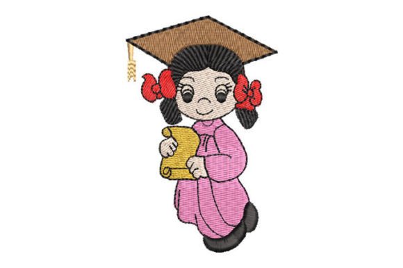 Girl with Graduation Cap with Diploma