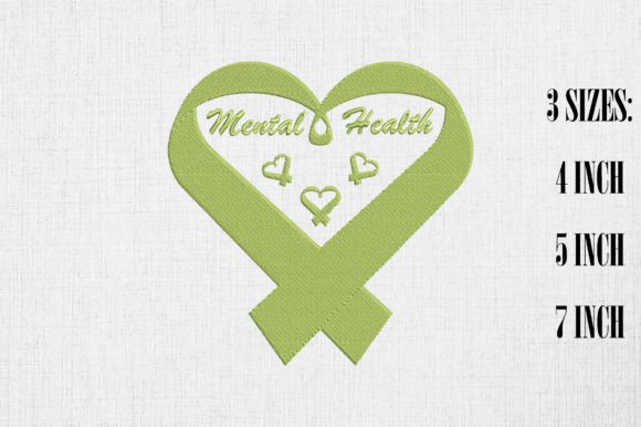 Mental Health Heart Ribbon