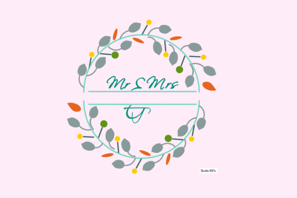 Mr Mrs Monogram Flower Wreath