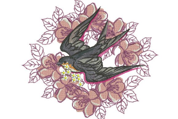 Swallow and Flower